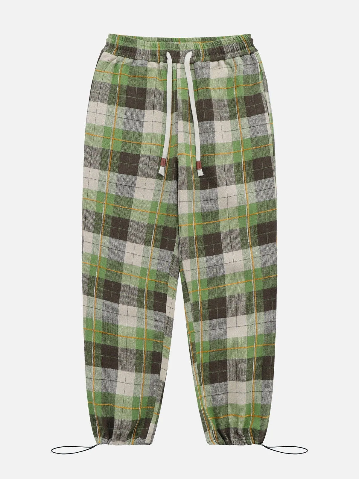 AlanBalen® - Color Block Plaid Drawstring Pants