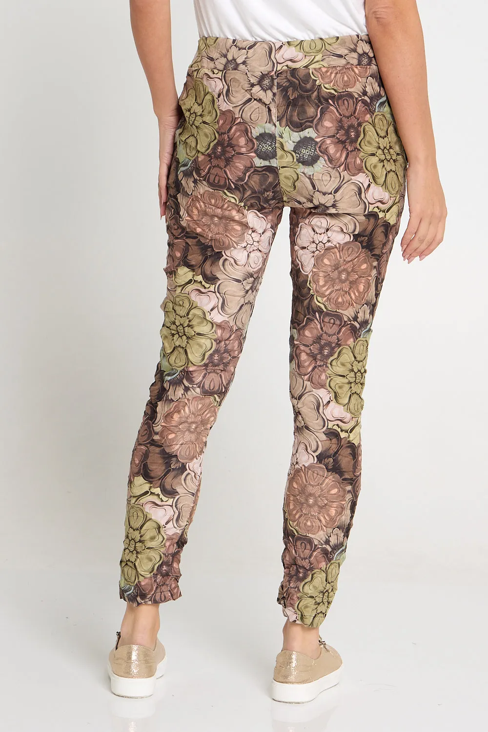 Alina Pants - Brown/Green Floral