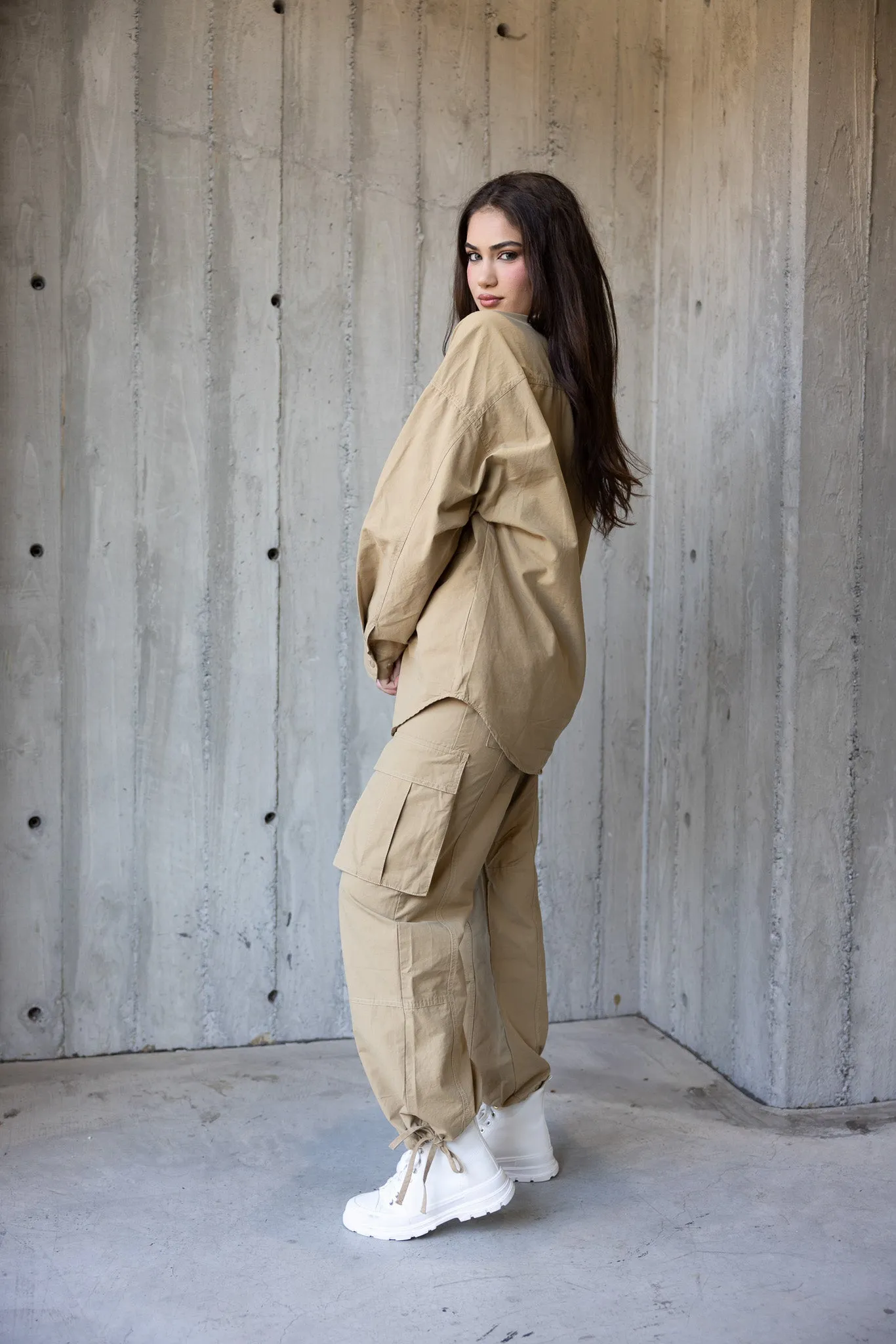 Ankle Drawstring Cargo Pants