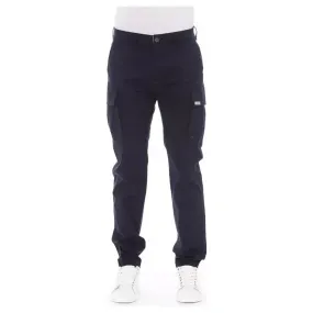 Baldinini Trend Blue Cotton Men Cargo Trouser