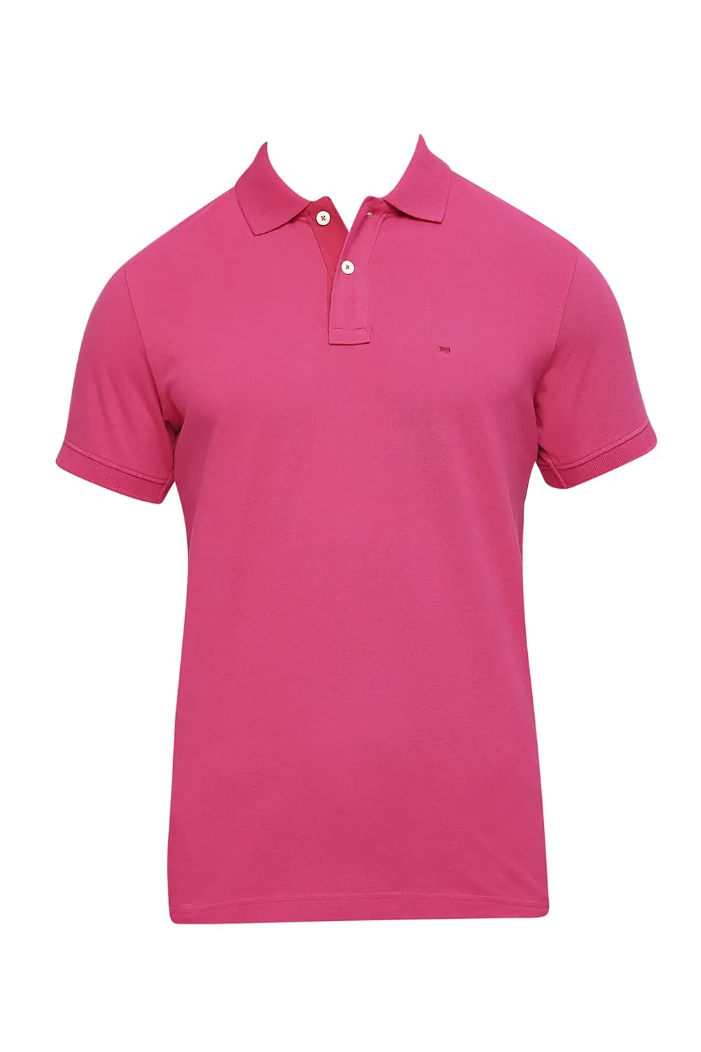 Basics Muscle Fit Cotton Solid Polo T-shirts