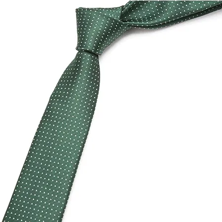 Classy Men Green Mini Dot Skinny Tie