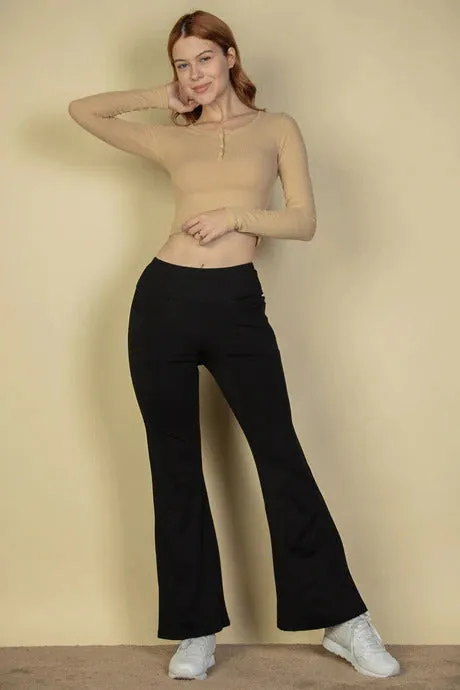 High Waisted Front Pocket Flare Pants - 5 colors