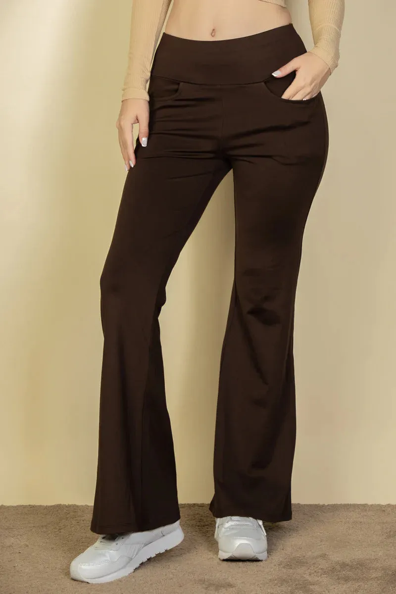 High Waisted Front Pocket Flare Pants - 5 colors