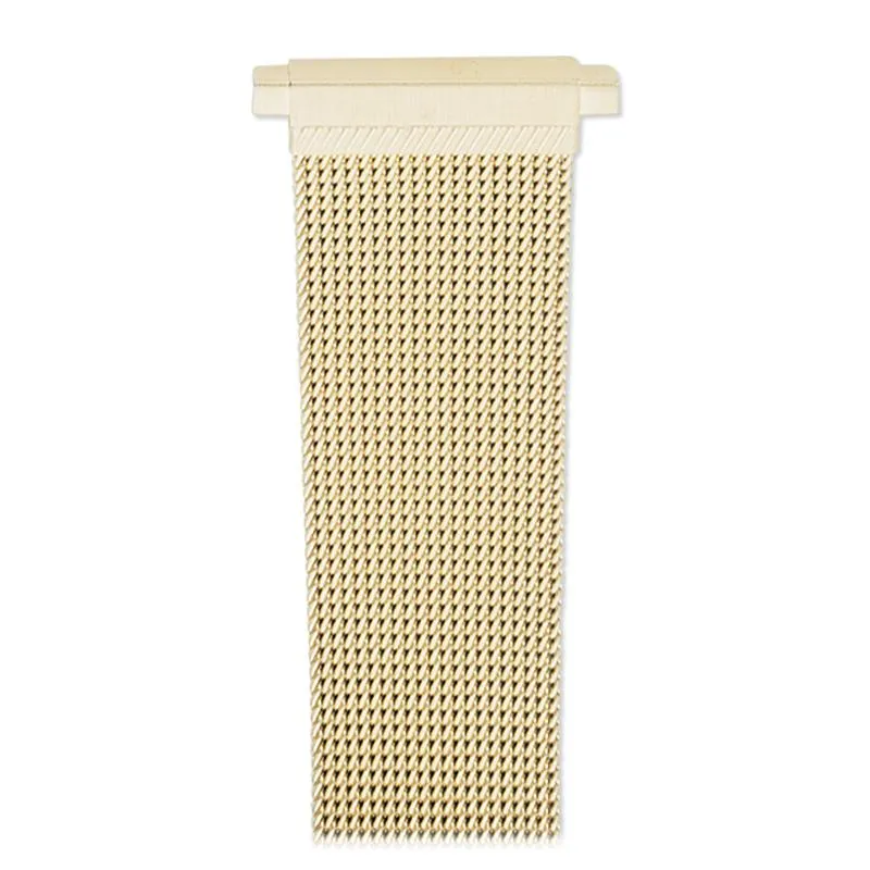 Mens 18-22MM Stainless Steel Mesh Band with Straight Adjustable End in Gold, Silver or Black