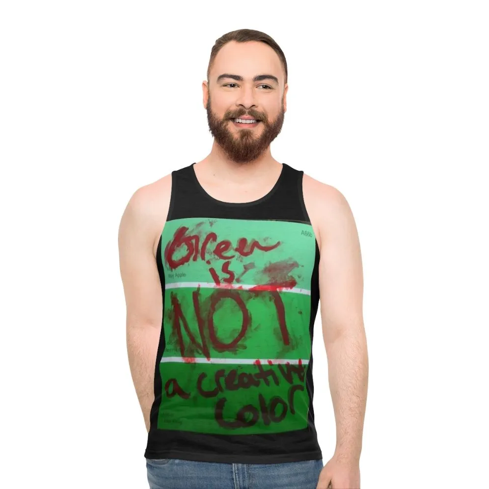 "Creepy 'Green Is Not a Creative Color' Unisex Tank Top"